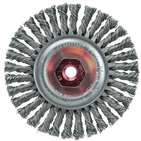 Weiler Mini Roughneck 4" Wire Wheel, .020" Steel Fill, M10x1.50 Nut 13126